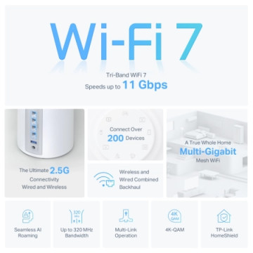 TP-Link Deco BE65 (3-PACK) BE11000 Whole Home Mesh | Giga Informatika