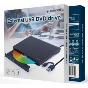 Gembird DVD-RW USB 3.1 Slim External Black | Giga Informatika