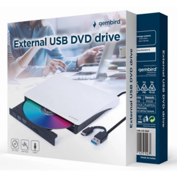 Gembird DVD-RW USB 3.1 Slim External White | Giga Informatika
