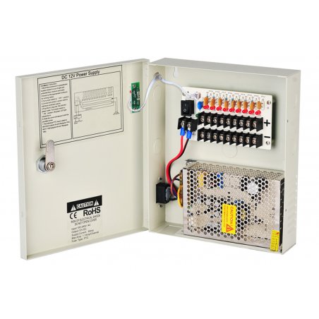 Dahua 12V 5A/9CH HT1209-5A centralna napajanja Napajanje u metalnom kućištu, DC12V / 5A 9CH