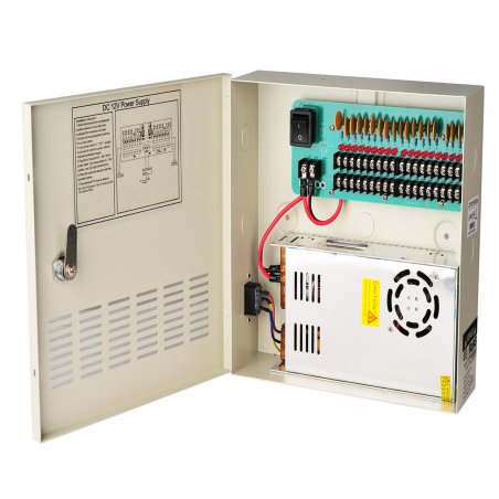 Dahua 12V 20A/18CH CP1218-20A centralno napajanje Napajanje u metalnom kućištu, DC12V / 20A 18CH