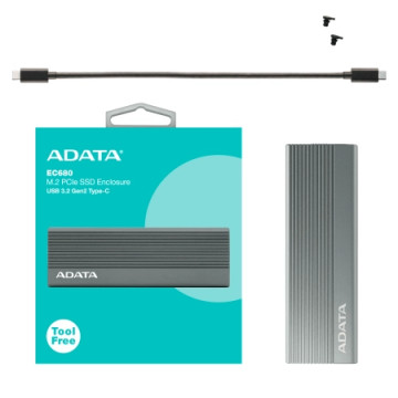 ADATA kućište za M.2 NVMe SSD Box Type-C EC680 | Giga Informatika