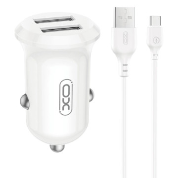 XO CC67 Car charger + Type-C Cable White | Giga Informatika