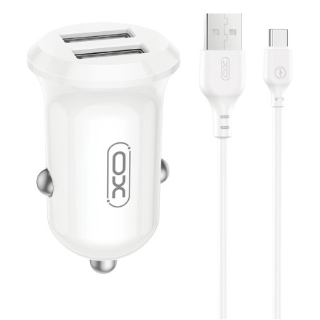 XO CC67 Car charger + Type-C Cable White | Giga Informatika
