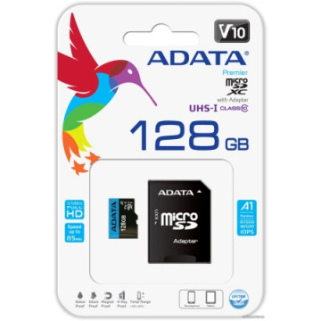 ADATA MicroSD Premier Memory Card 128GB A1 Class10 | Giga Informatika