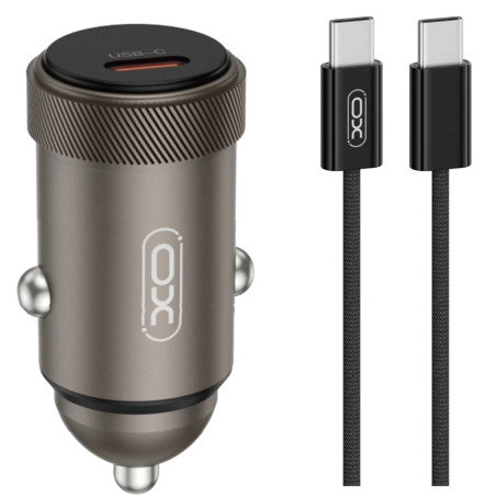 XO CC70 Car charger 30W + Type-C Cable Black | Giga Informatika