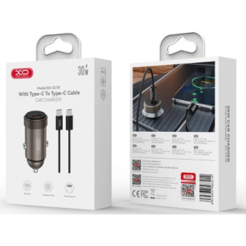 XO CC70 Car charger 30W + Type-C Cable Black | Giga Informatika