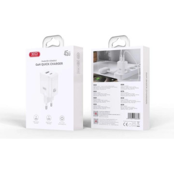 XO Charger CE36 45W Dual USB A +Type-C Fast Charge | Giga Informatika