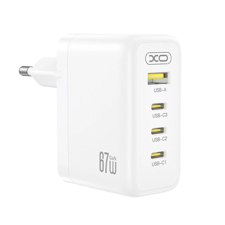 XO Charger CE39 3x USB-C + USB-A 67W Fast Charger | Giga Informatika