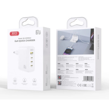 XO Charger CE39 3x USB-C + USB-A 67W Fast Charger | Giga Informatika