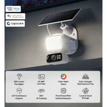 TP-Link Outdoor Solar-Powered Wi-Fi Floodlight Pan | Giga Informatika