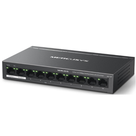 Mercusys MS110P Desktop Switch 10x10/100 + 8-Port  | Giga Informatika