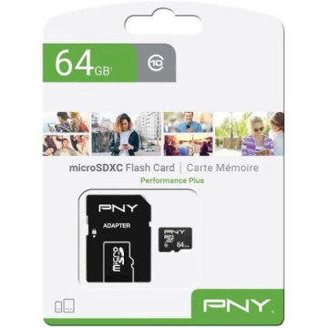 PNY MicroSD Performance Plus Memory Card 64GB A1 C | Giga Informatika