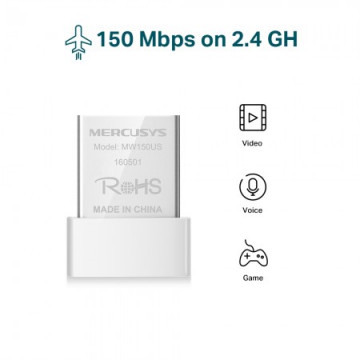 Mercusys MW150US N150 Wireless Nano USB Adapter | Giga Informatika