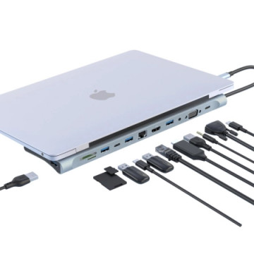 XO HUB010 USB Type-C Multi-hub 12in1 | Giga Informatika