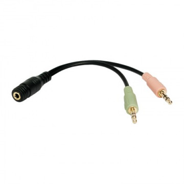 LogiLink Audio adapter 3.5mm 4pin to 2x3.5mm F/M C | Giga Informatika