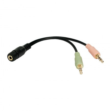 LogiLink Audio adapter 3.5mm 4pin to 2x3.5mm F/M C | Giga Informatika