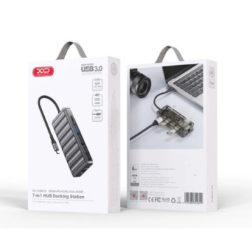XO HUB016 USB Type-C Multi-hub 7in1 Docking Station | Giga Informatika