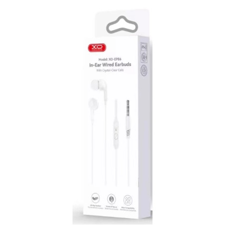 XO In-Ear Slušalice sa mikrofonom EP86 White