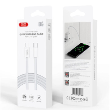 XO NB-Q260B Type-C to Type-C 60W Cable 1.5m White