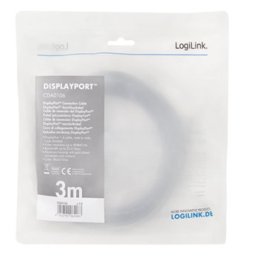 LogiLink DisplayPort 1.4 Cable (8K/60 Hz) M/M 3m CDA0106