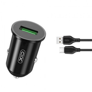XO TZ12 Car charger QC3.0 18W + Micro USB Cable 1m | Giga Informatika