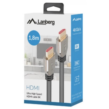 Lanberg HDMI 2.1 Cable M/M 8K 60Hz 1.8m CA-HDMI-30CU-0018-BK