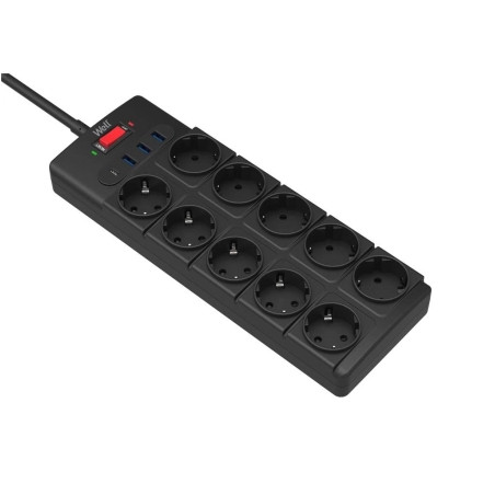 Well Produžni kabl sa prenaponskom zaštitom 10 utičnica, USB, 2m EXTS-10S2M-PROT