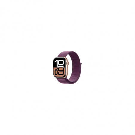 Apple Watch Series 10 GPS 46mm Rose Gold Aluminium Case+Plum SportLoop MWWV3