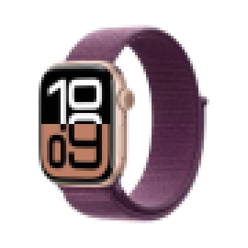 Apple Watch Series 10 GPS 46mm Rose Gold Aluminium Case+Plum SportLoop MWWV3