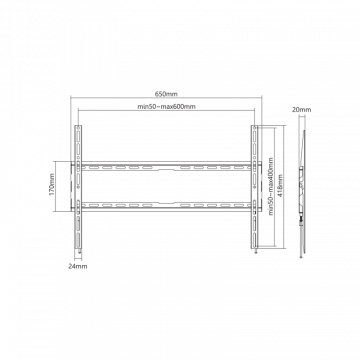 SBOX ZIDNI STALAK PLB-2264F-2 (37-80"/45kg/600x400)
