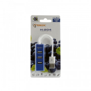 SBOX USB RAZDJELNIK H-204 PLAVI / USB-2.0 4 ULAZA