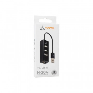SBOX USB HUB H-204 - USB-2.0 4 Port Crni