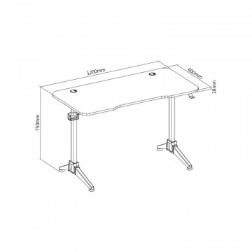 WHITE SHARK GAMING STOL FIRE SHADOW / 120x60x18
