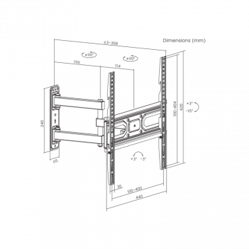 SBOX ZIDNI STALAK PLB-3644-2 (32-55"/35kg/400x400)