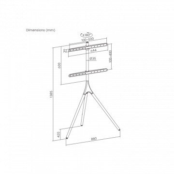 SBOX Podni STALAK FS-1246F (45-65"/32kg/600x400)