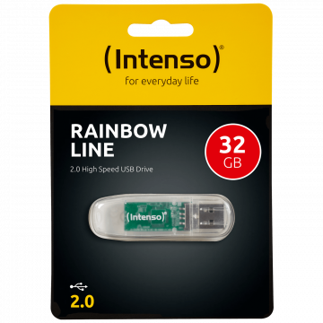 (Intenso) USB Flash drive 32GB Hi-Speed USB 2.0,Rainbow Line,TRANSP. - USB2.0-32GB/Rainbow