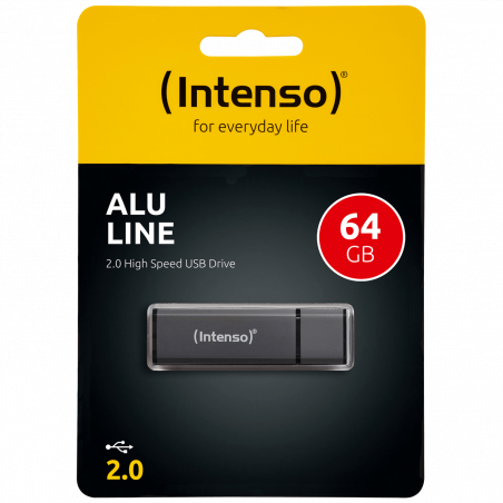 (Intenso) USB Flash drive 64GB Hi-Speed USB 2.0, ALU Line - USB2.0-64GB/Alu-a