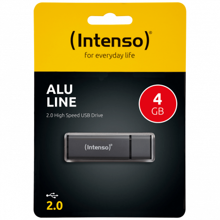 (Intenso) USB Flash drive 4GB Hi-Speed USB 2.0, ALU Line - USB2.0-4GB/Alu-a