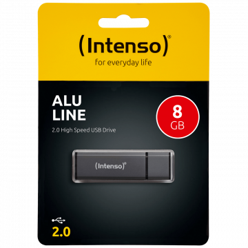 (Intenso) USB Flash drive 8GB Hi-Speed USB 2.0, ALU Line - USB2.0-8GB/Alu-a