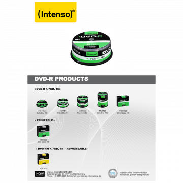 (Intenso) DVD-R 4,7GB pak. 10 komada Slim Case - DVD-R4,7GB/10Slim
