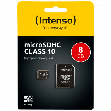 (Intenso) Micro SD Kartica 8GB Class 10 (SDHC & SDXC) sa adapterom - SDHCmicro+ad-8GB/Class10