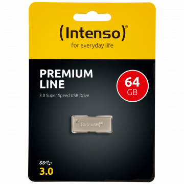 (Intenso) USB Flash 64GB Hi-Speed USB 3.0 up to 100MB/s, Premium Line - USB3.0-64GB/Premium Line