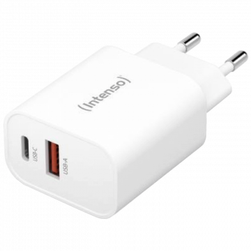 (Intenso) Punjač kučni, brzi, 1 x USB-A, 1 x UCB-C, 3A, 30W - Power Adapter W30AC