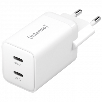 (Intenso) Punjač kučni, brzi, 2 x USB-C, 3A, 40W - Power Adapter W40CC GaN