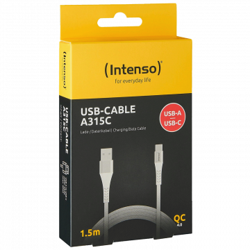 (Intenso) USB kabl za smartphone, USB-A to USB type C, 1.5 met. - USB-Cable A315C