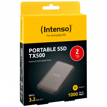 (Intenso) Eksterni SSD, do 1000 MB/s, kapacitet 2TB, USB 3.2 - External SSD TX500 2TB