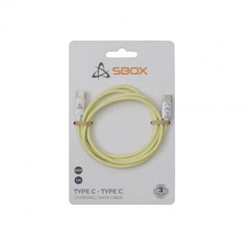 SBOX KABAL USB TYPE C - USB TYPE C M/M 1M Žuti - 60W