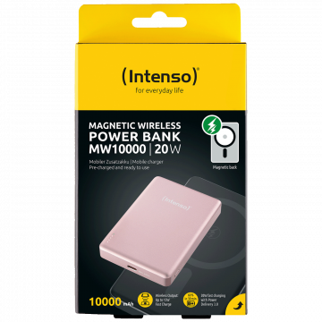 (Intenso) Prijenosni punjač, MagSafe, 10000mAh, bežični - POWERBANK MW10000 Rose