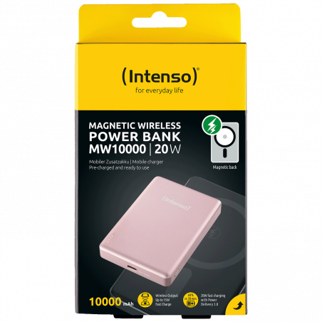 (Intenso) Prijenosni punjač, MagSafe, 10000mAh, bežični - POWERBANK MW10000 Rose